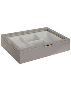 Caja-Joyero Home ESPRIT Beige Cristal 29,5 x 19,5 x 6 cm