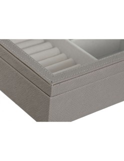 Caja-Joyero Home ESPRIT Beige Cristal 29,5 x 19,5 x 6 cm