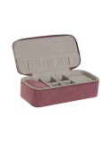 Scatola-Portagioie Home ESPRIT Crema Magenta 20,5 x 10 x 6 cm (2 Pezzi)