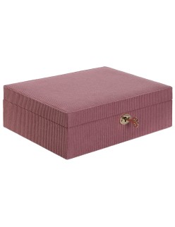 Caja-Joyero Home ESPRIT Crema Magenta 27 x 19 x 9 cm