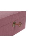Caja-Joyero Home ESPRIT Crema Magenta 27 x 19 x 9 cm