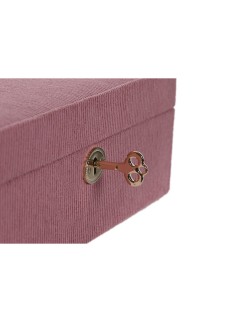 Caja-Joyero Home ESPRIT Crema Magenta 27 x 19 x 9 cm