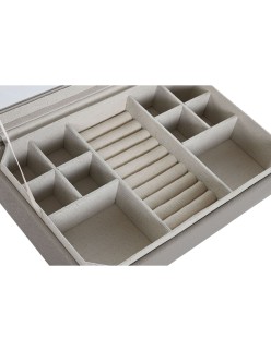 Caja-Joyero Home ESPRIT Beige Cristal 30 x 21 x 6 cm