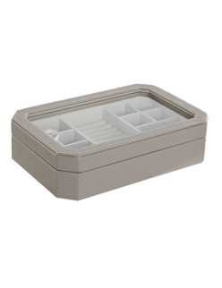 Caja-Joyero Home ESPRIT Beige Cristal 30 x 21 x 6 cm
