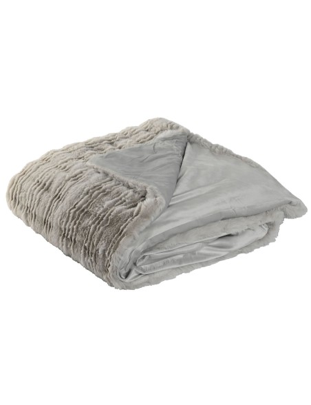 Decke Home ESPRIT Hellgrau 220 x 240 x 1 cm