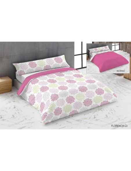 Duvet cover set Hosteline FLORENCIA Pink Super king 3 Pieces