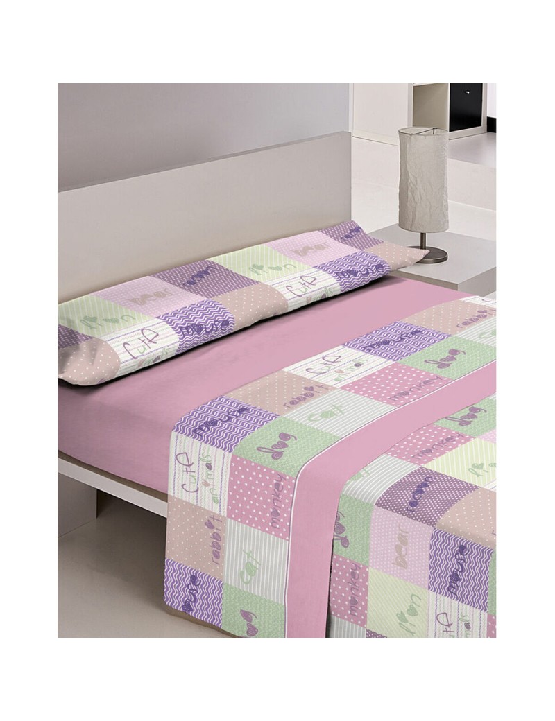 Conjunto de capa de edredom Hosteline CUTE Cor de Rosa Solteiro 3 Peças