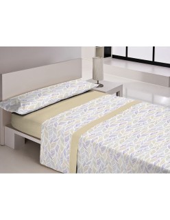 Jeu de draps Libela PIRINE SAONA Beige Lit 1 persone
