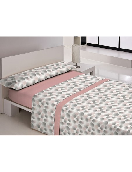 Jeu de draps Libela PIRINE LUARCA Rose Lit ½ persones