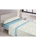 Jeu de draps Libela PIRINE SAONA Bleu Gran lit 2 persones