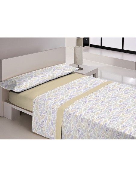 Jeu de draps Libela PIRINE SAONA Beige Gran lit 2 persones