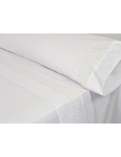Jeu de draps Pierre Cardin ELISA Blanc Gran lit 2 persones