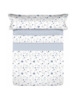 Jeu de draps Tejidos Reina Bleu Lit 1 persone