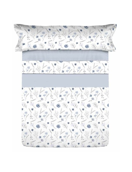 Jeu de draps Tejidos Reina Bleu Lit 1 persone