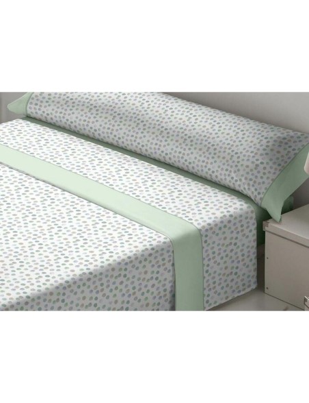 Jeu de draps Tejidos Reina Fides Blanc Vert Lit king size