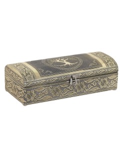 Boîte à bijoux Home ESPRIT Blanc Champagne Bois Aluminium 22,5 x 10 x 6,5 cm
