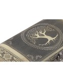 Jewelry box Home ESPRIT White Champagne Wood Aluminium 22,5 x 10 x 6,5 cm