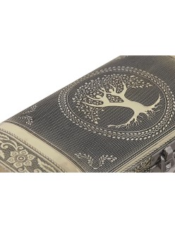 Box-Schmuckkästchen Home ESPRIT Weiß Champagner Holz Aluminium 22,5 x 10 x 6,5 cm