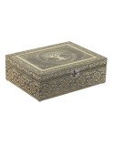 Boîte à bijoux Home ESPRIT Blanc Champagne Bois Aluminium 22,5 x 17,5 x 7,6 cm