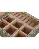 Scatola-Portagioie Home ESPRIT Bianco Champagne Legno Alluminio 18 x 18 x 6 cm