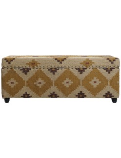 Forziere Home ESPRIT Beige Senape Cotone 120 x 40 x 45 cm