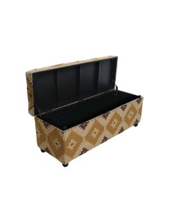 Forziere Home ESPRIT Beige Senape Cotone 120 x 40 x 45 cm