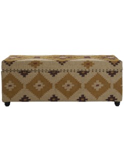 Chest Home ESPRIT Beige Mustard Cotton 120 x 40 x 45 cm