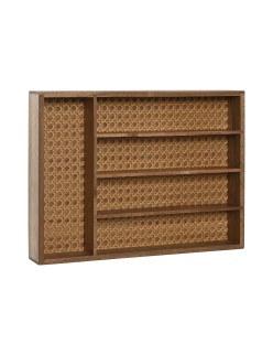 Vassoio Portaposate Home ESPRIT Naturale Acacia 34,5 x 25,5 x 5 cm