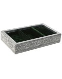 Scatola-Portagioie Home ESPRIT Verde Argentato Legno Alluminio 25 x 15 x 5 cm