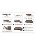 Funda para chaise longue de brazo corto derecho Hosteline CAMERON Burdeos 48 x 29 x 14 cm