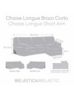 Bezug für Chaiselongue mit kurzem Arm links Eysa (Restauriert B)