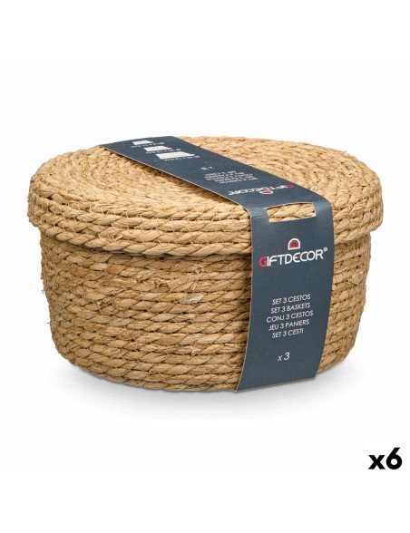 Set di Cesti SY101703 Naturale Fibra naturale (6 Unità)