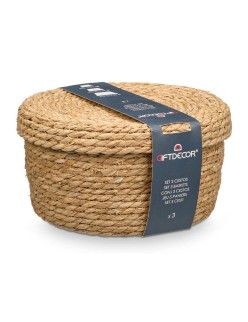 Set di Cesti SY101703 Naturale Fibra naturale (6 Unità)