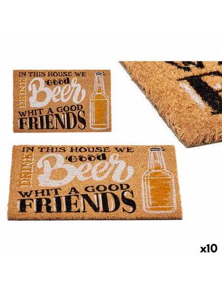 Felpudo Beer Estampado PVC Fibra de coco 60 x 2 x 40 cm (10 Unidades)