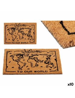 Felpudo World Estampado PVC Fibra de coco 40 x 2 x 60 cm (10 Unidades)