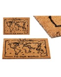 Felpudo World Estampado PVC Fibra de coco 40 x 2 x 60 cm (10 Unidades)