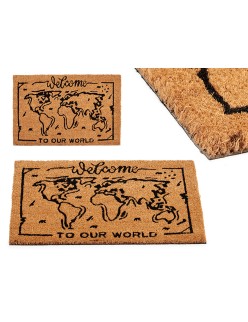 Felpudo World Estampado PVC Fibra de coco 40 x 2 x 60 cm (10 Unidades)
