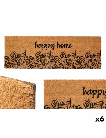 Felpudo Happy home Natural PVC Fibra de coco 120 x 1 x 40 cm (6 Unidades)