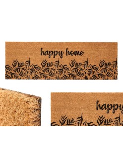 Felpudo Happy home Natural PVC Fibra de coco 120 x 1 x 40 cm (6 Unidades)