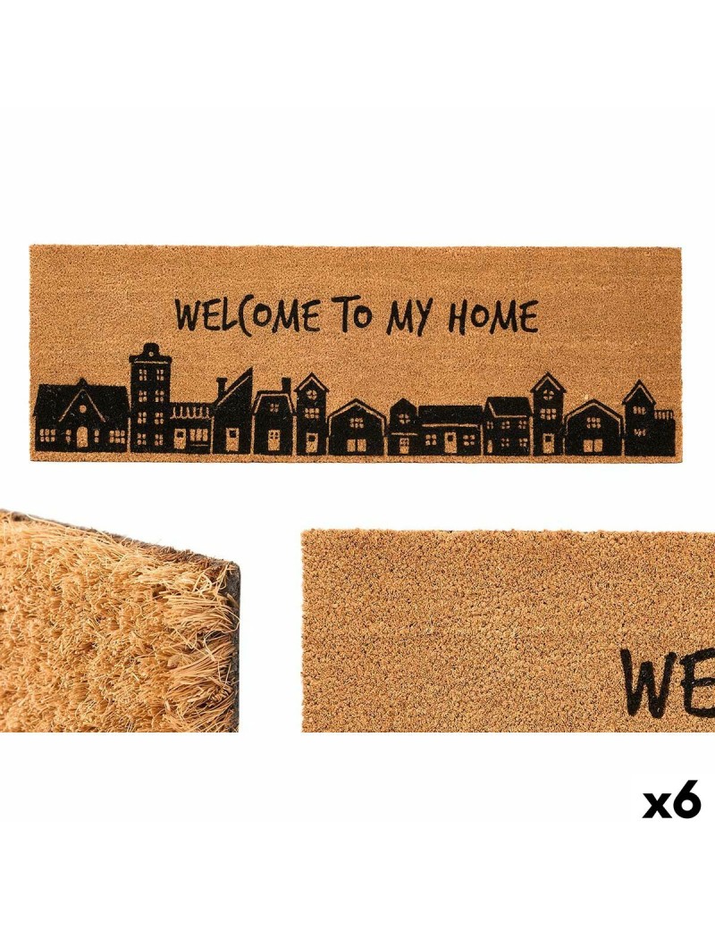 Tapete My home Natural PVC Fibra de coco 120 x 1 x 40 cm (6 Unidades)
