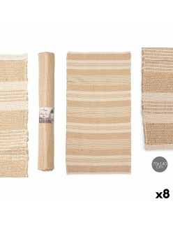 Alfombra NO.01 Blanco Marrón 70 x 140 cm (8 Unidades)