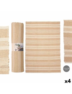 Alfombra NO.02 Blanco Marrón 120 x 180 cm (4 Unidades)