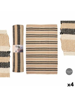 Alfombra NO.05 Blanco Marrón Negro 120 x 180 cm (4 Unidades)