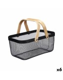 Cesta Multiusos Kinvara 1031 Negro Madera Metal 42,5 x 18 x 26,5 cm (6 Unidades)