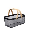 Cesta Multiusos Kinvara 1031 Negro Madera Metal 42,5 x 18 x 26,5 cm (6 Unidades)