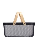 Cesta Multiusos Kinvara 1031 Negro Madera Metal 42,5 x 18 x 26,5 cm (6 Unidades)