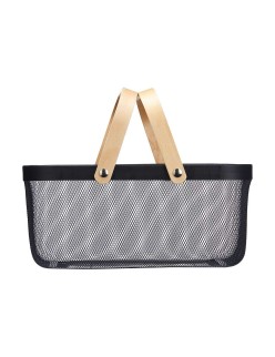 Cesta Multiusos Kinvara 1031 Negro Madera Metal 42,5 x 18 x 26,5 cm (6 Unidades)