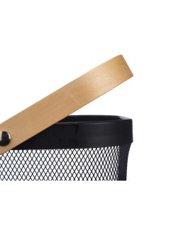 Cesta Multiusos Kinvara 1031 Negro Madera Metal 42,5 x 18 x 26,5 cm (6 Unidades)