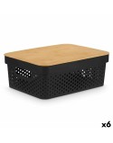 Mehrzweckbox Kinvara CH52980 (26) Braun Schwarz Bambus Polypropylen 35,7 x 14 x 26,2 cm (6 Stück)