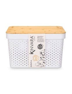 Boîte Multiusage Kinvara CH52970 (25) Blanc Marron Bambou polypropylène 35,7 x 22 x 26,2 cm (4 Unités)
